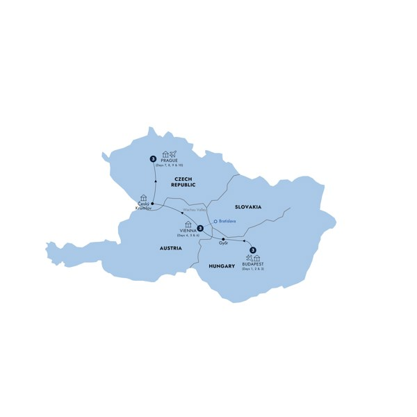 Easy Pace Budapest, Vienna & Prague - 16 Apr 2027 to 22 Oct 2027 - Overview