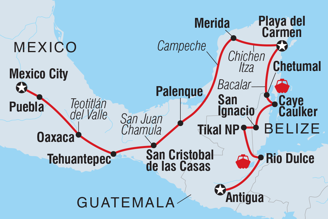 Mexico City to Guatemala - Overview